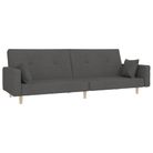 vidaXL 2-Seater Sofa Bed with Two Pillows Dark Gray Fabric