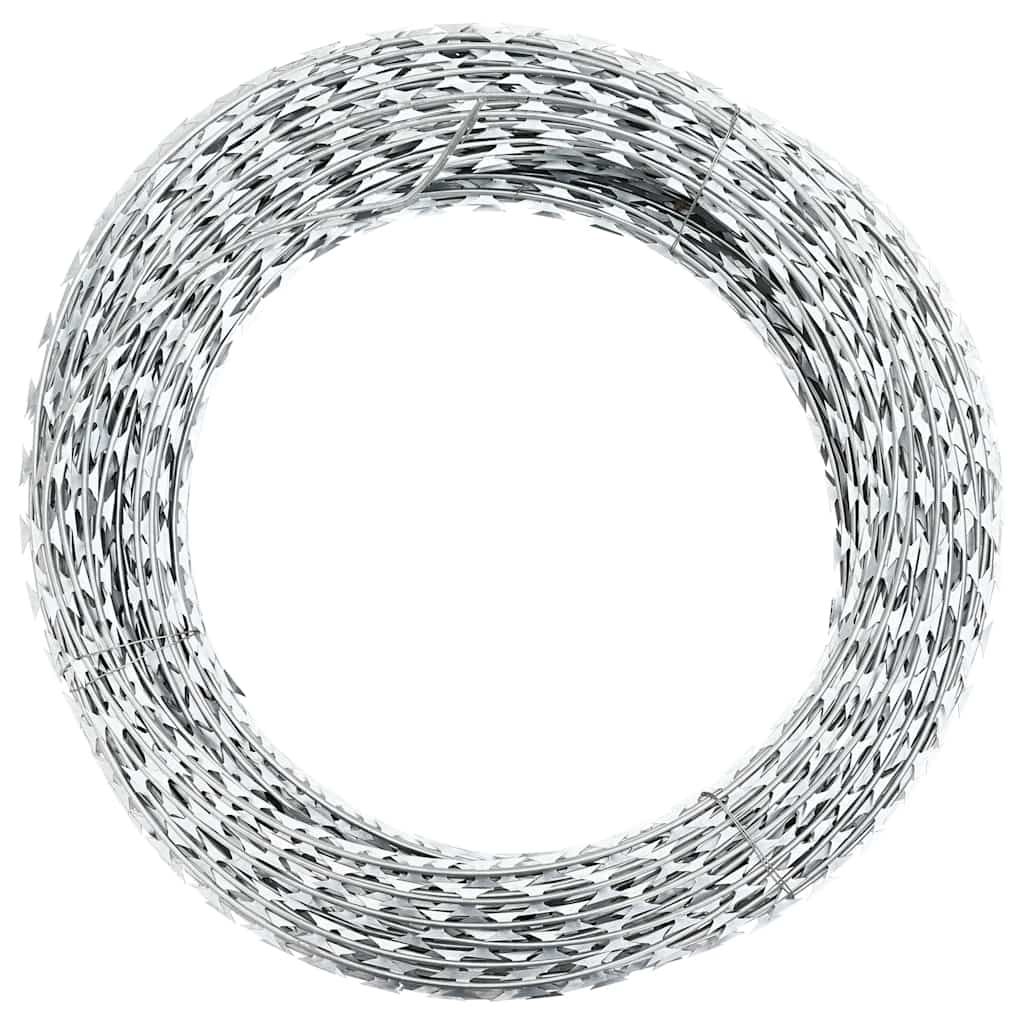 vidaXL Razor Wire Helical Wire Roll Galvanized Steel 328.1'