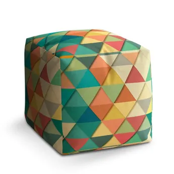 Sablio Taburet Cube Trojúhelníky - 60x60x60 cm
