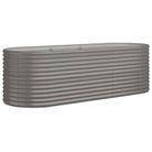 vidaXL Garden Raised Bed Galvanized Steel 88.2"x31.5"x26.8" Gray