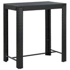 vidaXL Patio Bar Table Black 39.4"x23.8"x43.5" Poly Rattan