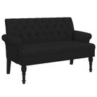 vidaXL Bench with Backrest Black 47.2x24.4x29.7" Fabric