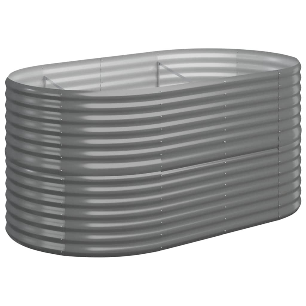 vidaXL Garden Raised Bed Galvanized Steel 59.8"x31.5"x26.8" Gray