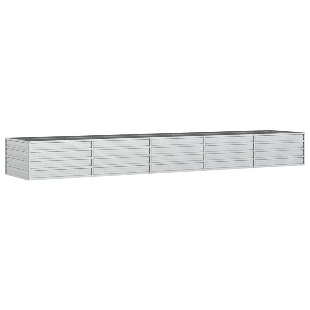 vidaXL Garden Raised Bed 157.5"x31.5"x17.7" Galvanized Steel Silver