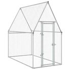 vidaXL Chicken Cage Silver 78.7"x39.4"x74.8" Galvanized Steel