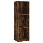 vidaXL Book Cabinet/TV Cabinet Smoked Oak 14.2x11.8x44.9" Engineered Wood