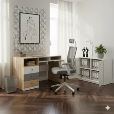 Modern office in brown tones