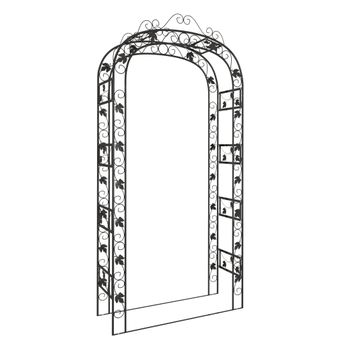 vidaXL Garden Arch Black 45.7"x17.7"x94.5" Steel