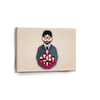 Sablio Obraz Money heist Profesor a jeho tým Béžová - 90x60 cm