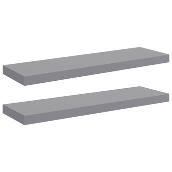 vidaXL Floating Wall Shelves 2 pcs Gray 31.5"x9.3"x1.5" MDF
