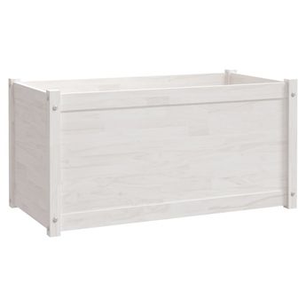 vidaXL Garden Planter White 39.4"x19.7"x19.7" Solid Wood Pine