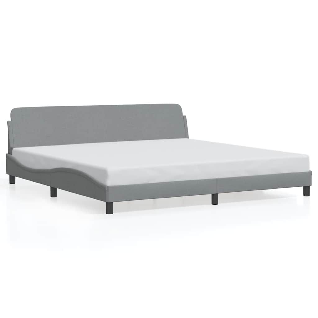 vidaXL Bed Frame "Dover" Light Gray 76"x79.9" Fabric