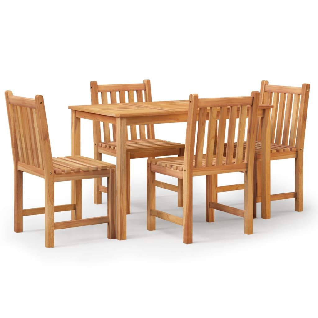 vidaXL 5 Piece Patio Dining Set Solid Wood Teak