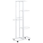 vidaXL 5-Floor Flower Stand with Wheels 17.3"x9.1"x39.4" White Iron