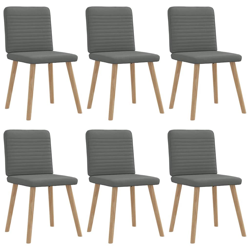 vidaXL Dining Chairs 6 pcs Dark Gray Fabric