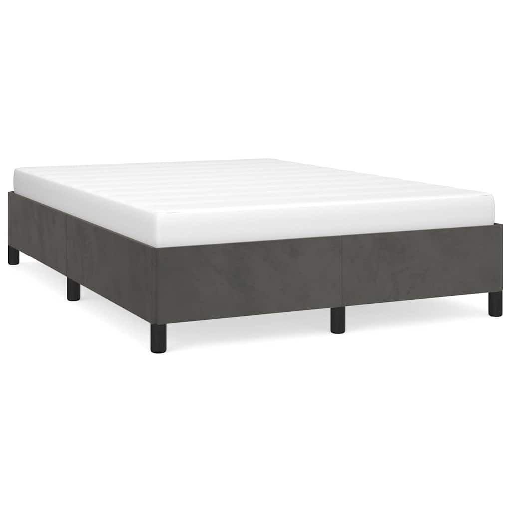 vidaXL Bed Frame without Mattress Dark Gray 59.8"x79.9" Queen Velvet