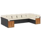 vidaXL 10 Piece Garden Sofa Set with Cushions Black Poly Rattan