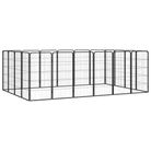 vidaXL 20-Panel Dog Playpen Black 50x100 cm Powder-coated Steel