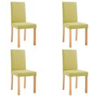 vidaXL Dining Chairs 4 pcs Green Fabric