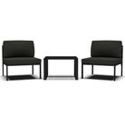 vidaXL 3 Piece Patio Sofa Set with Cushions Aluminum Anthracite