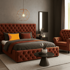 Industrial Chesterfield in the bedroom