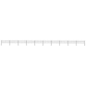 vidaXL Garden Fence with Spear Top Steel 1781.5x60 cm Black