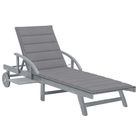 vidaXL Patio Sun Lounger with Cushion Solid Acacia Wood