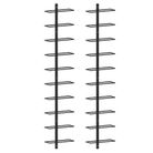 vidaXL Wall-mounted Wine Racks for 20 Bottles 2 pcs Black Metal
