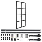 vidaXL Sliding Door Aluminium and ESG Glass with Hardware 76x205cm