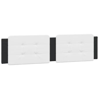 vidaXL Headboard Cushion "Zadar" White and Black 193 cm Faux Leather