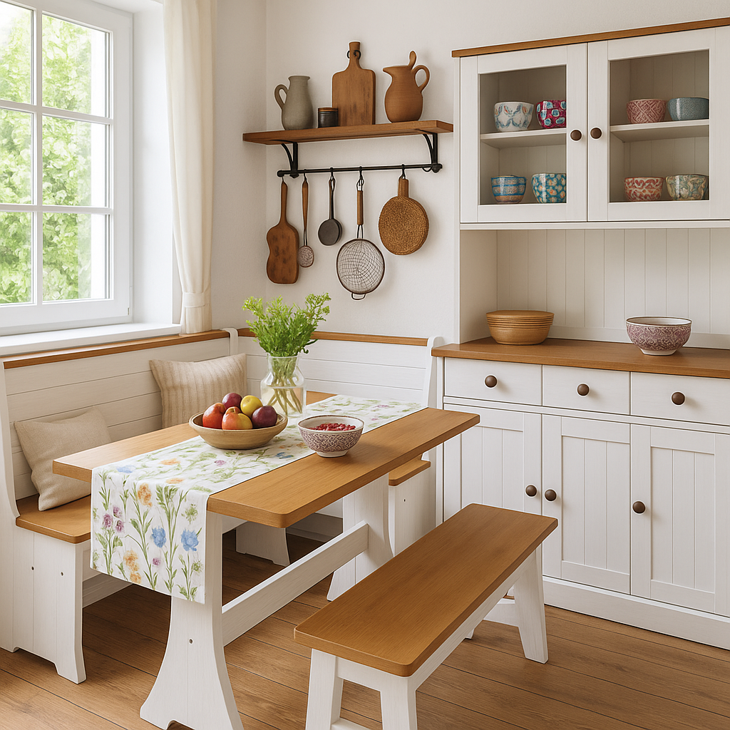 Country dining room in white