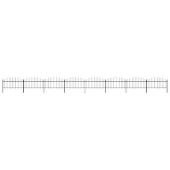 vidaXL Garden Fence with Spear Top Steel (1-1.25)x13.6 m Black