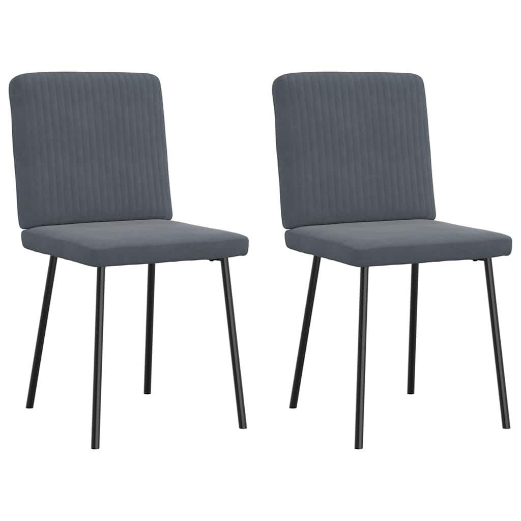 vidaXL Dining Chairs 2 pcs Dark Gray Velvet