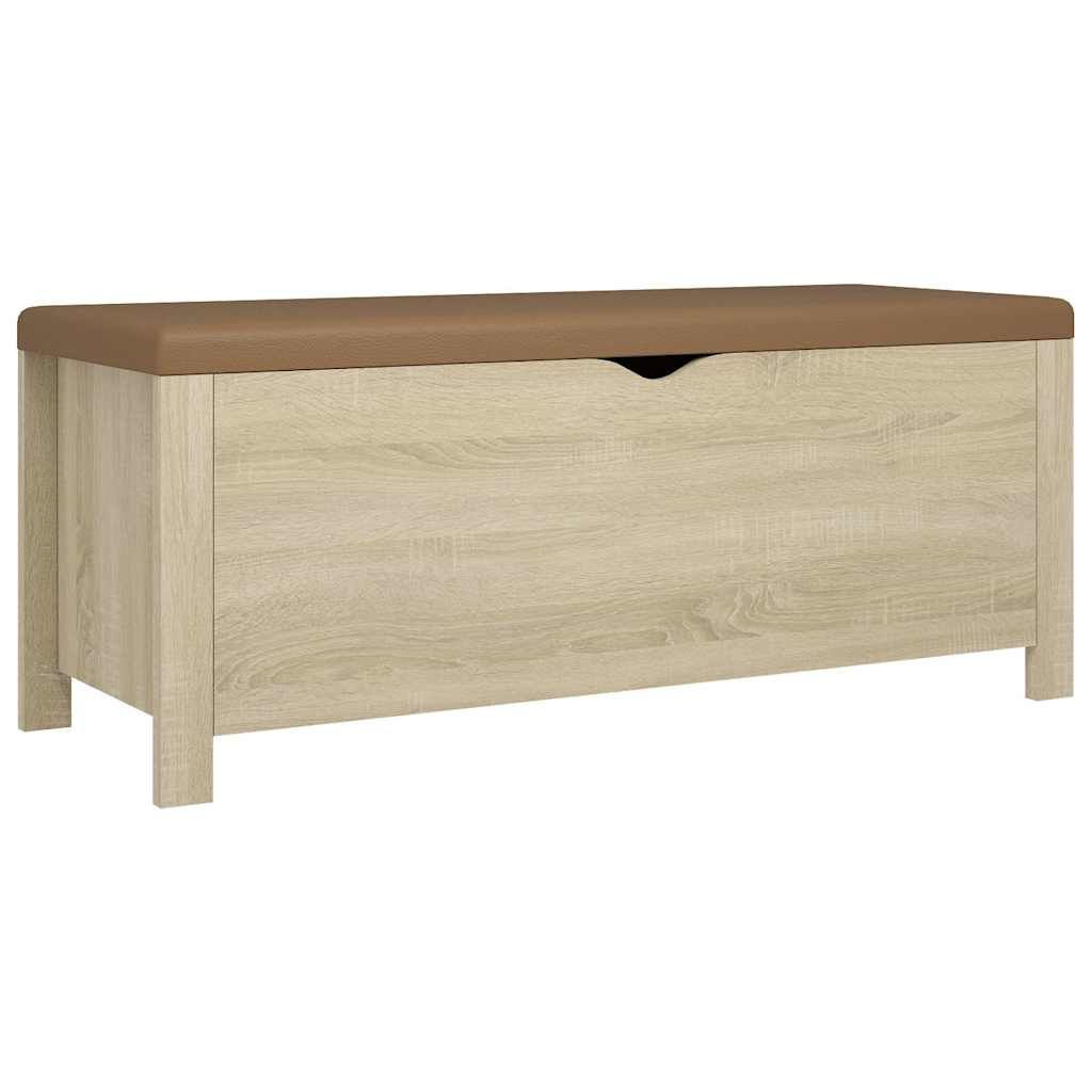 vidaXL Storage Box with Cushion Sonoma Oak 41.3"x15.7"x17.7"