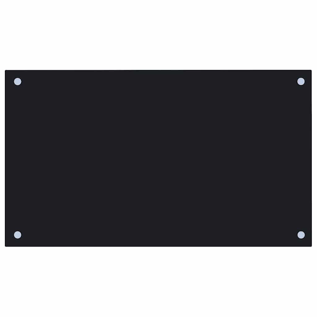 vidaXL Kitchen Backsplash Black 27.6"x15.7" Tempered Glass