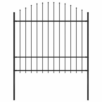 vidaXL Garden Fence Woerden with Spear Top Steel 170x175 cm Black