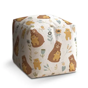 Sablio Taburet Cube Medvědi - 60x60x60 cm