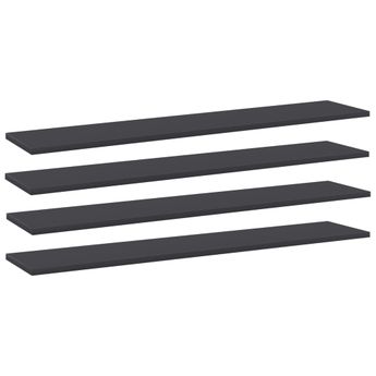 vidaXL Bookshelf Boards 4 pcs Grey 100x20x1.5 cm Engineered Wood