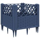 vidaXL Garden Planter with Pegs Blue Gray 17.1"x17.1"x17.1" PP