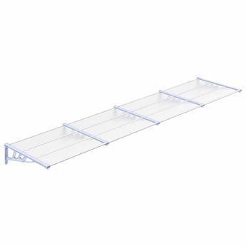 vidaXL Door Canopy Gray and Transparent 155.9"x35.4" Polycarbonate