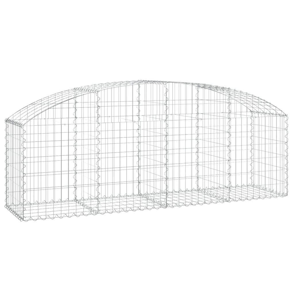 vidaXL Arched Gabion Basket 200x50x60/80 cm Galvanised Iron
