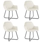vidaXL Dining Chairs 4 pcs Cream Velvet