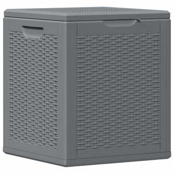 vidaXL Garden Storage Box Grey PP Rattan 90 L