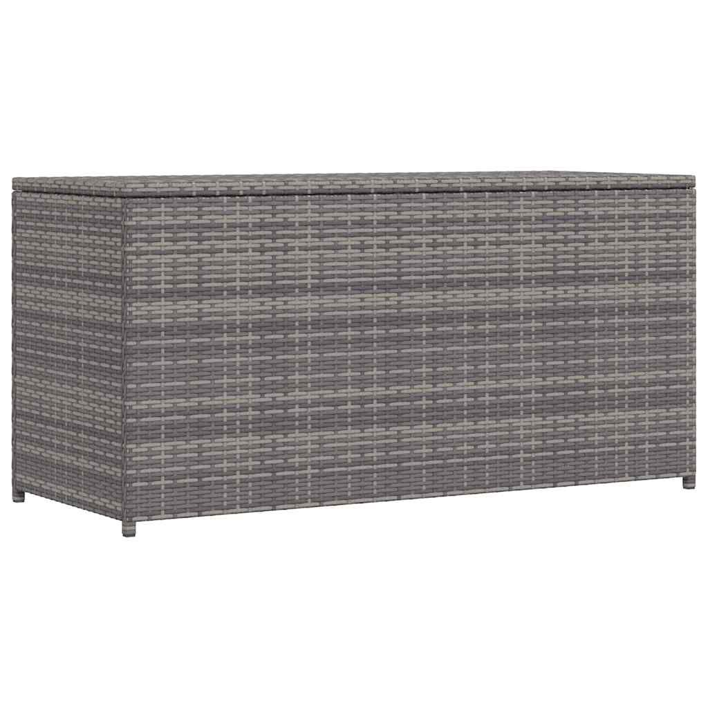 vidaXL Patio Storage Box Gray 47.2"x19.7"x23.6" Poly Rattan