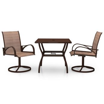 vidaXL 3 Piece Garden Dining Set Textilene and Steel