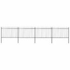 vidaXL Garden Fence with Spear Top Steel 714.5x120 cm Black
