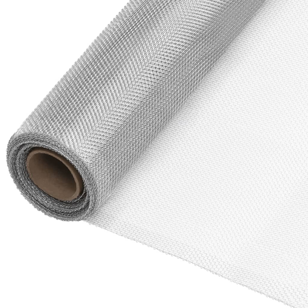 vidaXL Mesh Screen Aluminium 31.5x393.7" Silver