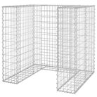 vidaXL Gabion Wall for Garbage Bin Galvanised Steel 110x100x110 cm