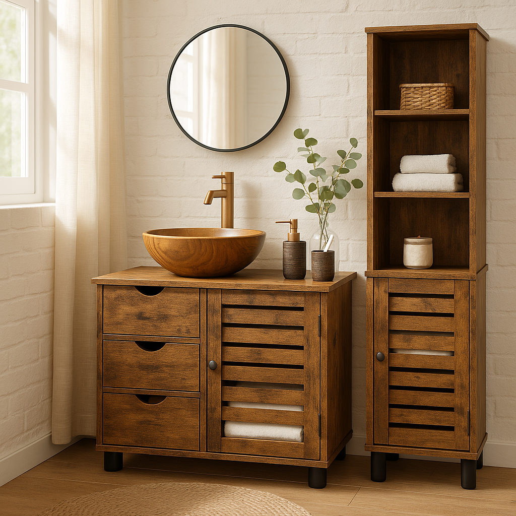 Industrial bathroom in brown