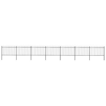 vidaXL Garden Fence with Spear Top Steel 1248x120 cm Black